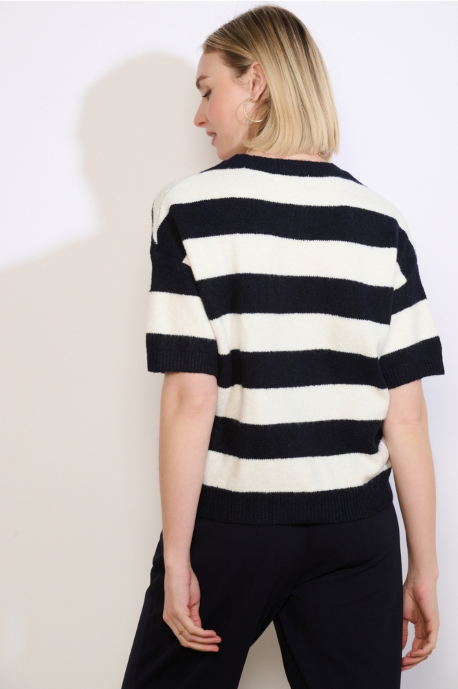 LolaLiza blauwe dames trui | Model achteraanzicht