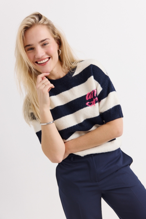 LolaLiza blauwe dames trui | Close up