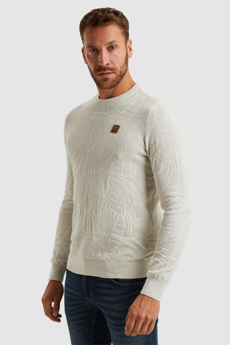 PME legend beige heren trui | Model zijaanzicht