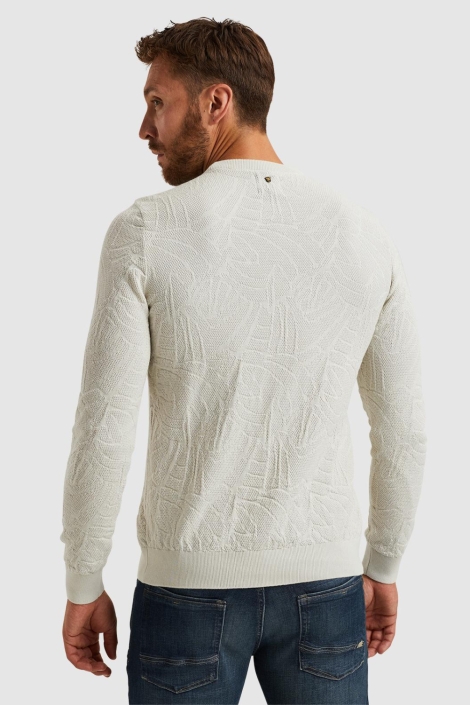 PME legend beige heren trui | Model achteraanzicht