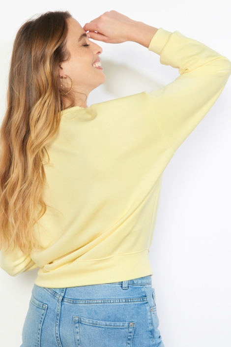 LolaLiza gele dames sweater | Model achteraanzicht