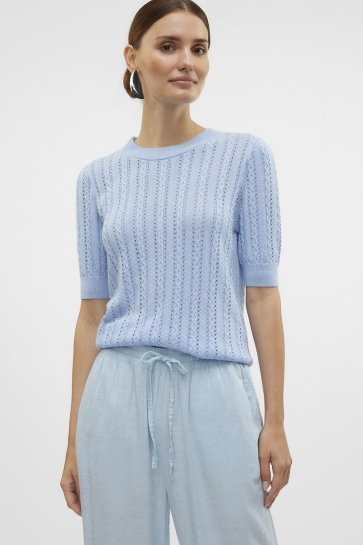 Vero Moda vmmorena 2/4 o-neck pullover ga boo Blauw