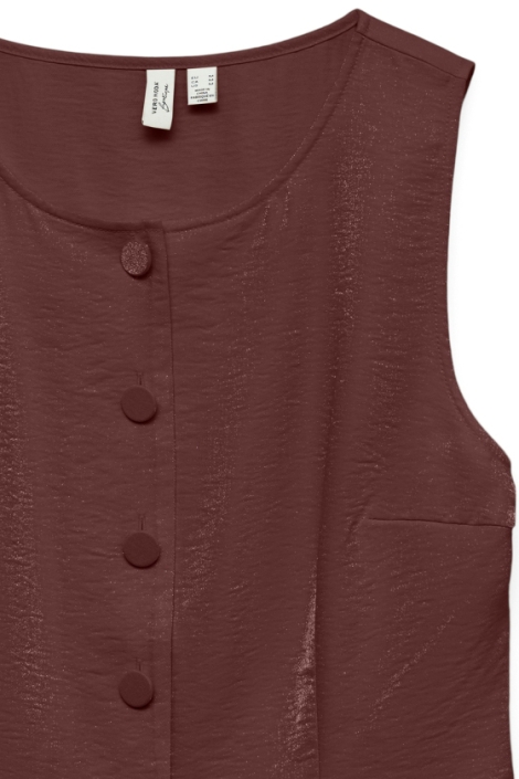 Vero Moda bordeaux dames gilet | Close up