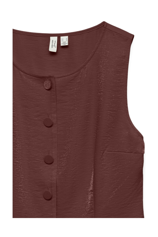 Vero Moda bordeaux dames gilet | Close up