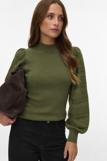 Vero Moda Trui VMNEWLIMONE LS HIGHNECK PULLOVER BO 10331283 Spagnum