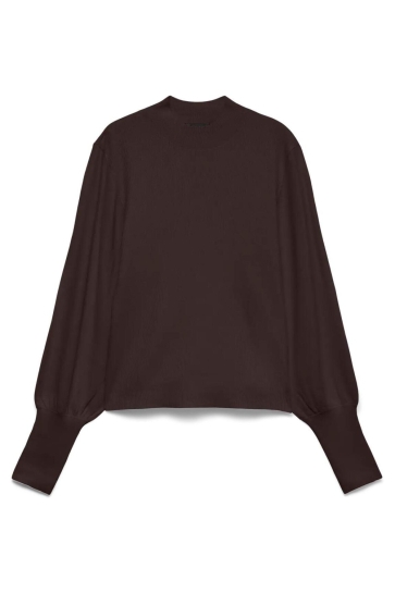 Vero Moda Trui VMHOLLYKARIS LS FUNNELNECK PULLOVER 10347145 CHOCOLATE TORTE