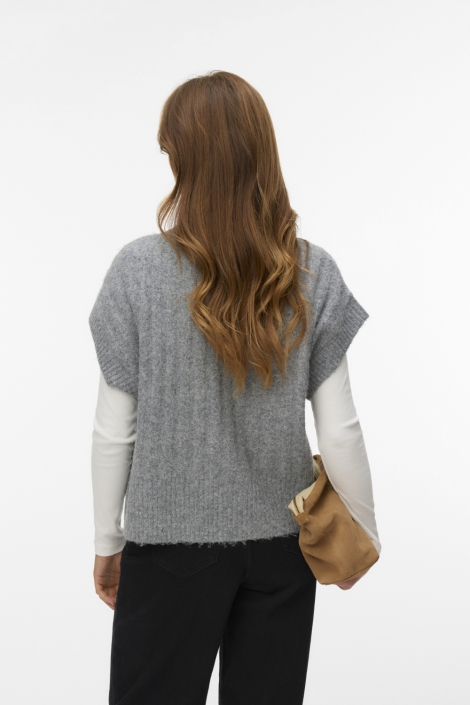 Vero Moda grijze dames gilet | Model achteraanzicht