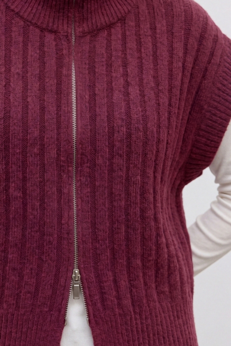 Vero Moda bordeaux dames vest | Close up