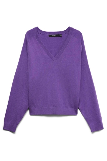 Vero Moda Trui VMHOLLY KARIS LS V-NECK PULLOVER BO 10347128 ROYAL LILAC