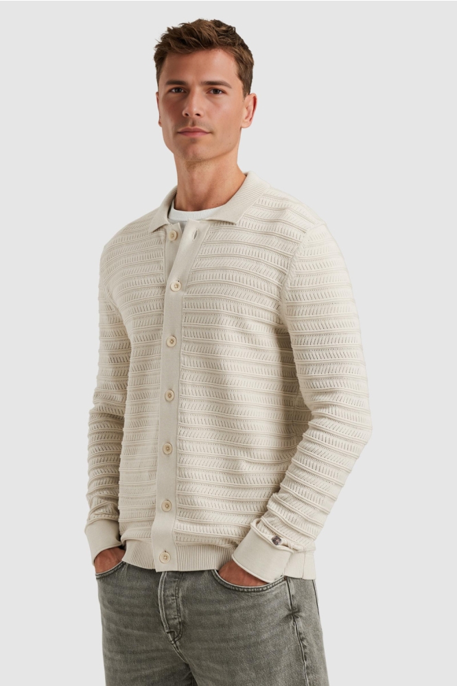 Cast Iron beige heren vest | Model zijaanzicht