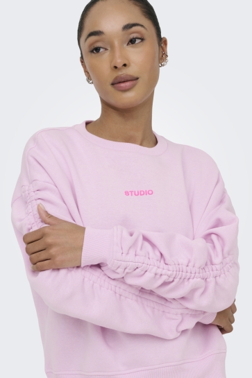 Only ONLSWEAT L/S RUCHED CREW SWT 15382073 Winsome Orchid/pink STUDI