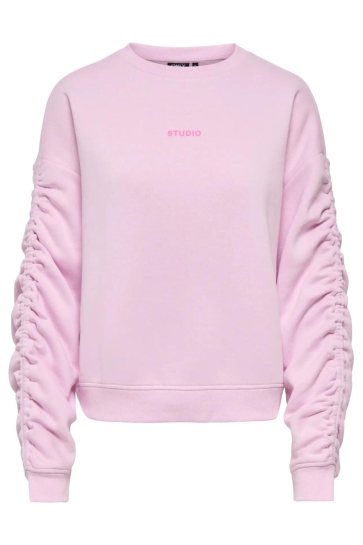 Only ONLSWEAT L/S RUCHED CREW SWT 15382073 Winsome Orichd/pink STUDI