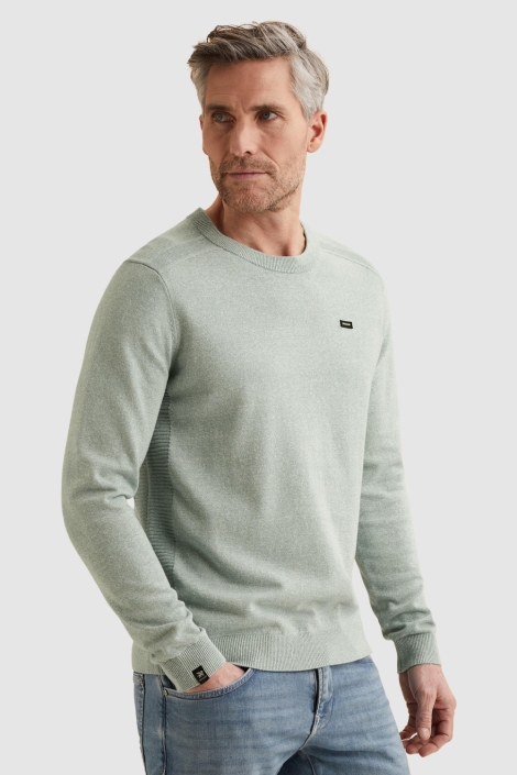 Vanguard blauwe heren trui | Model zijaanzicht