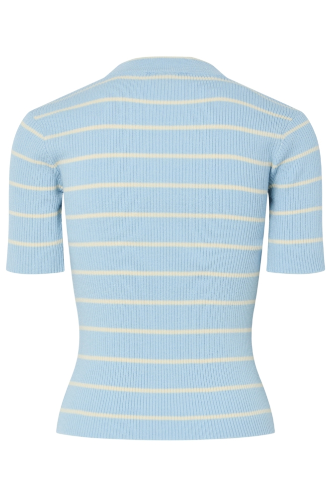 Pieces blauwe dames t-shirt | Achteraanzicht