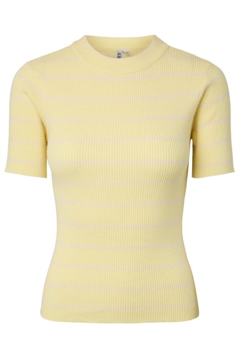 Pieces gele dames t-shirt | Vooraanzicht