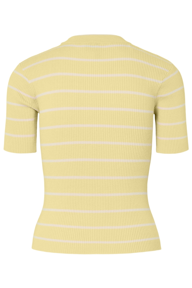 Pieces gele dames t-shirt | Achteraanzicht