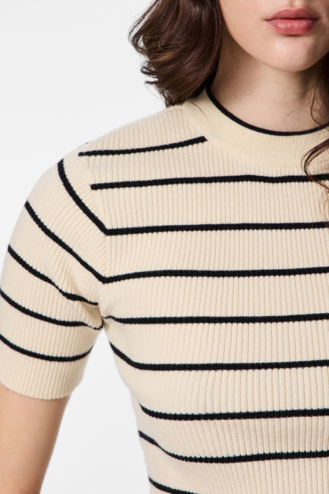 Pieces ecru dames trui | Close up