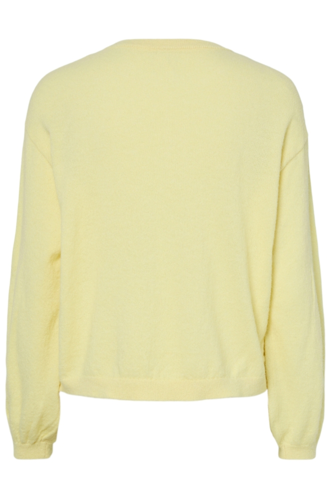 Pieces gele dames trui | Achteraanzicht