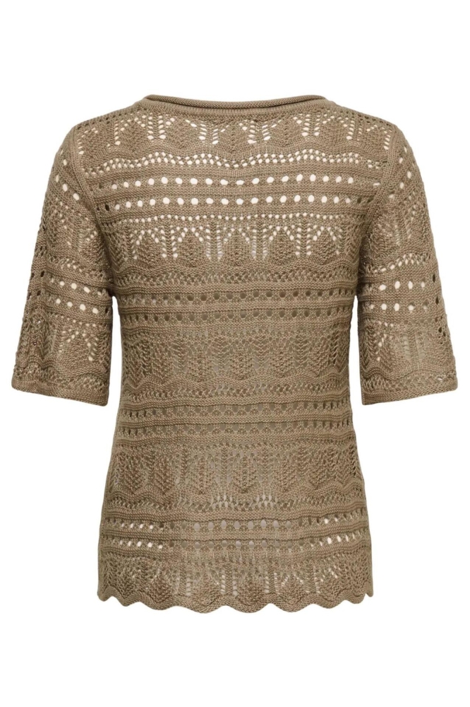 Jacqueline de Yong camel dames trui | Achteraanzicht