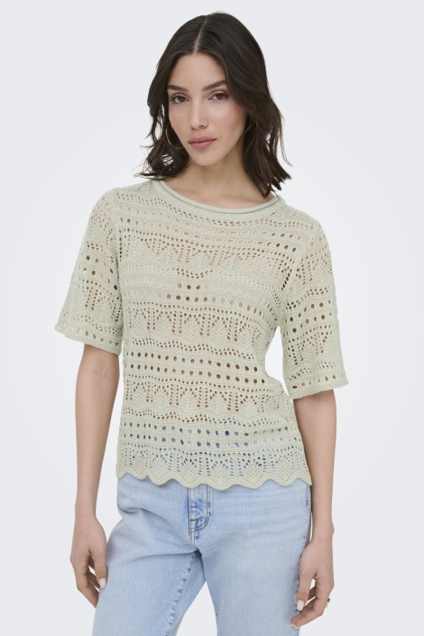 Jacqueline de Yong groene dames trui | Model