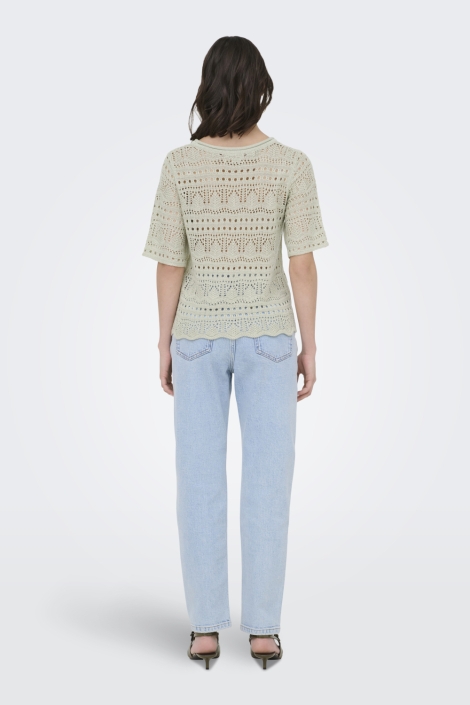 Jacqueline de Yong groene dames trui | Model achteraanzicht