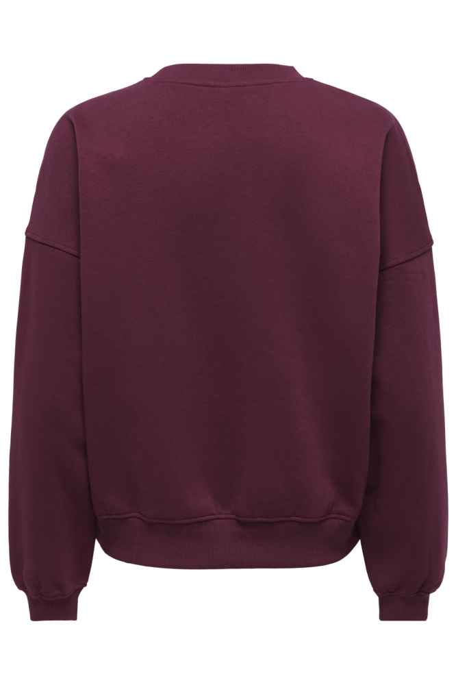 Jacqueline de Yong bordeaux dames sweater | Achteraanzicht