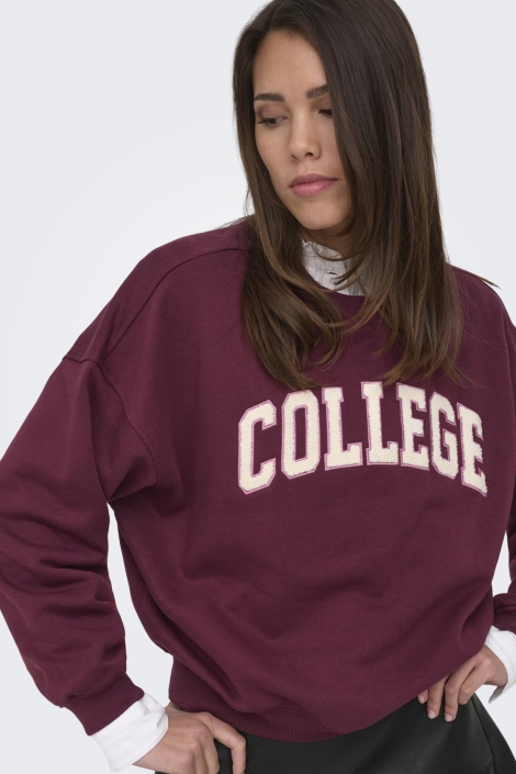 Jacqueline de Yong bordeaux dames sweater | Close up
