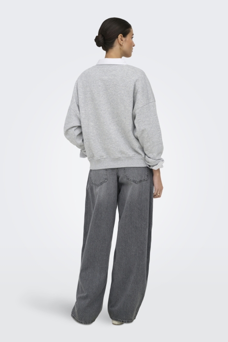 Jacqueline de Yong grijze dames sweater | Model