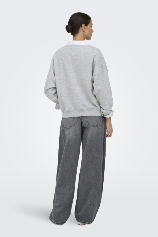 Jacqueline de Yong grijze dames sweater | Model