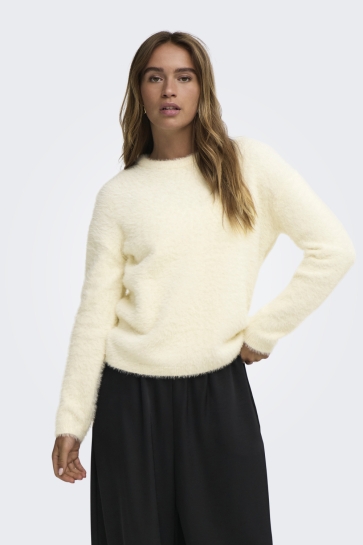 Jacqueline de Yong jdyprime jayla l/s on pullover knt Wit