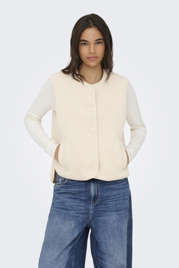 Jacqueline de Yong Gilet JDYSIMINA TEDDY WAISTCOAT OTW QIQ N 15364610 Pumice Stone
