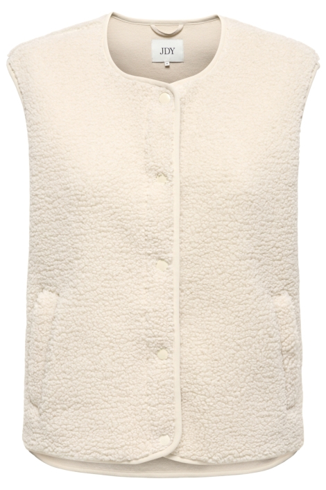 Jacqueline de Yong ecru dames gilet | Vooraanzicht