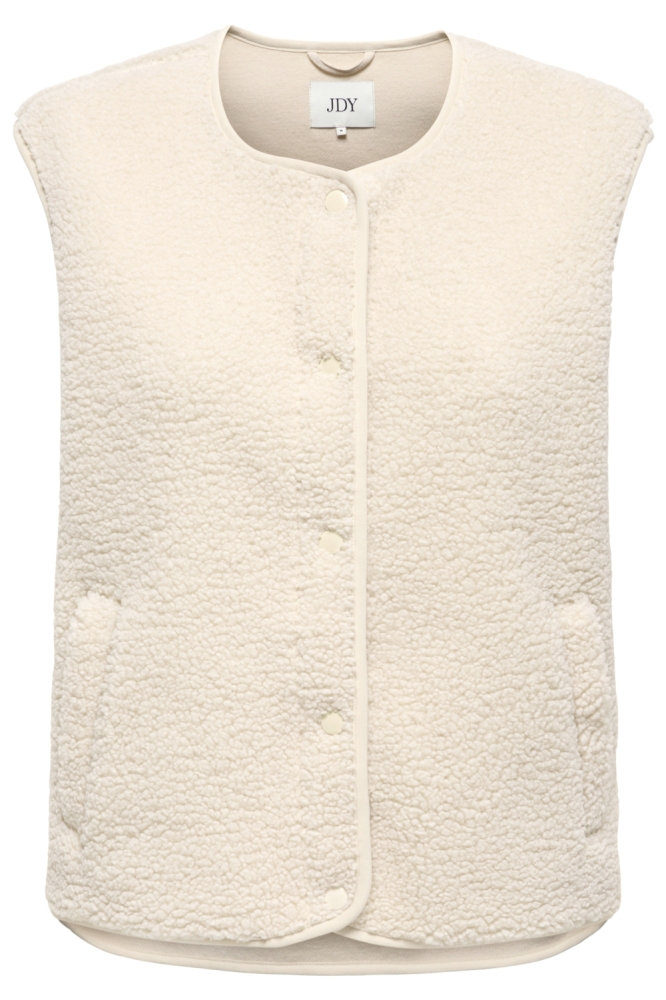 Jacqueline de Yong ecru dames gilet | Vooraanzicht
