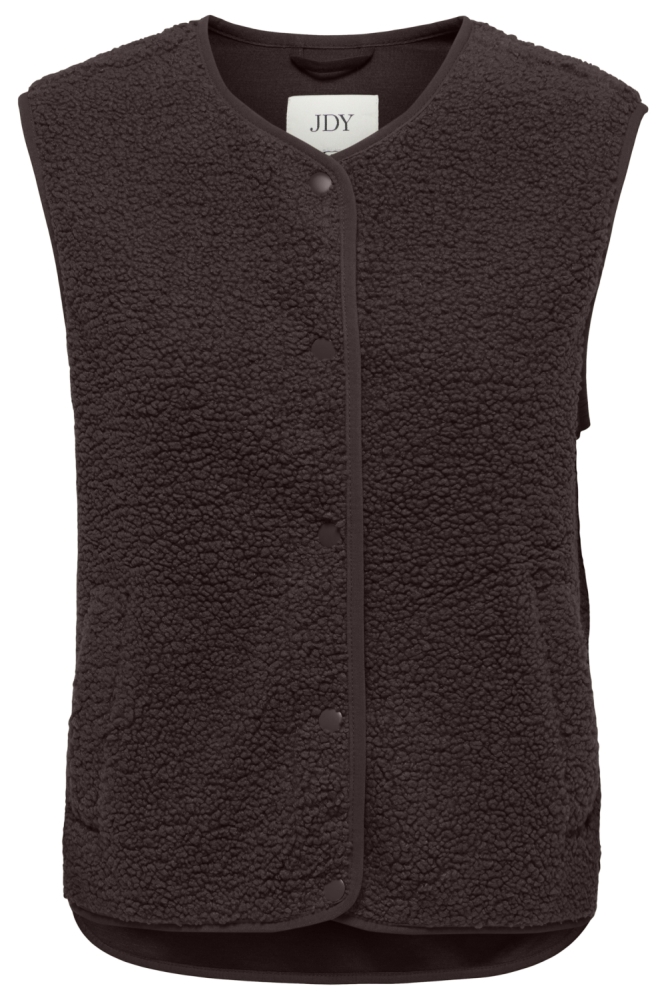 Jacqueline de Yong bruine dames gilet | Vooraanzicht