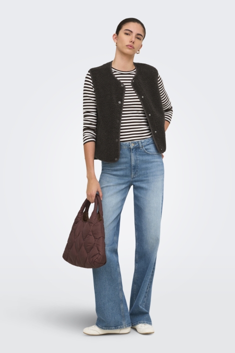 Jacqueline de Yong bruine dames gilet | Model