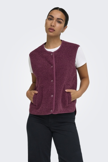 Jacqueline de Yong Gilet JDYSIMINA TEDDY WAISTCOAT OTW QIQ N 15364610 Windsor Wine