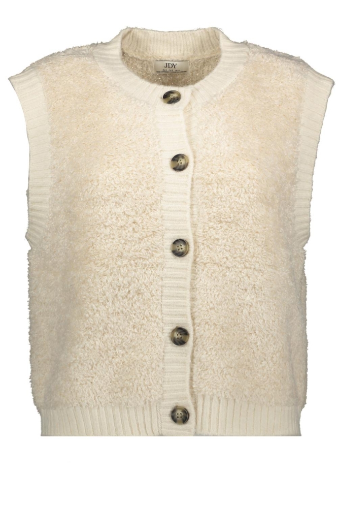Jacqueline de Yong ecru dames gilet | Vooraanzicht