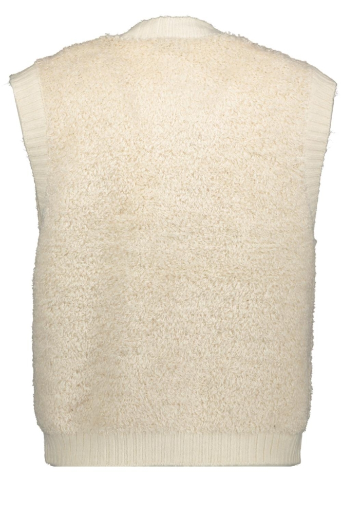 Jacqueline de Yong ecru dames gilet | Achteraanzicht