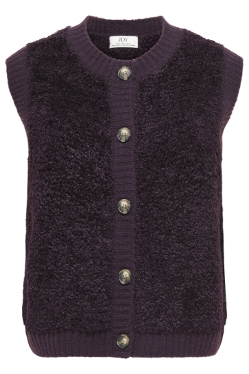 Jacqueline de Yong Vest JDYEIRA LIFE S/L ON BUTTON VEST KNT 15359800 Plum Perfect