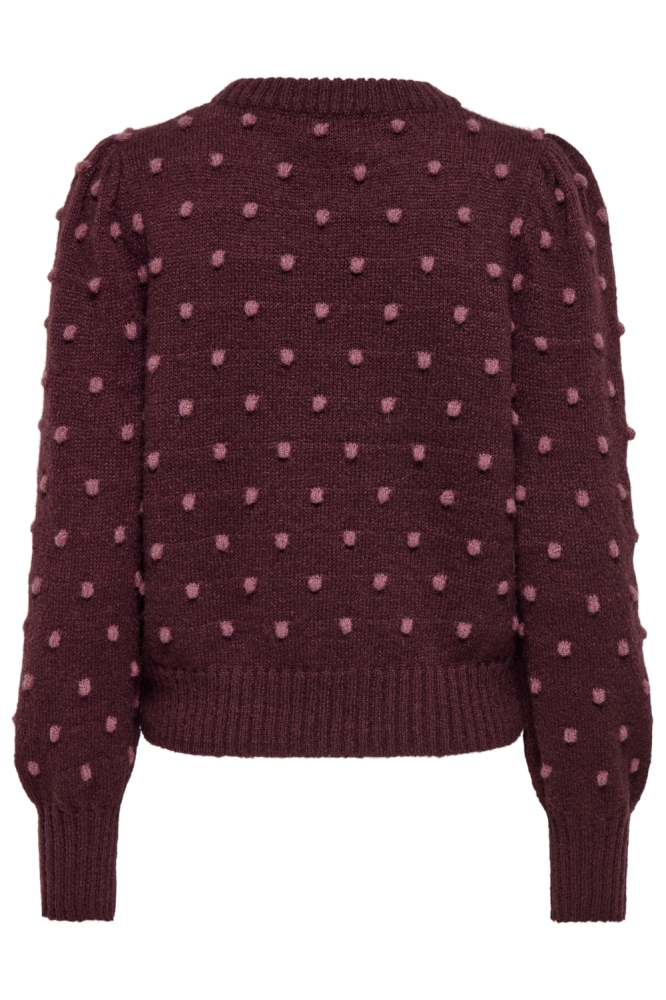 Jacqueline de Yong bordeaux dames trui | Achteraanzicht