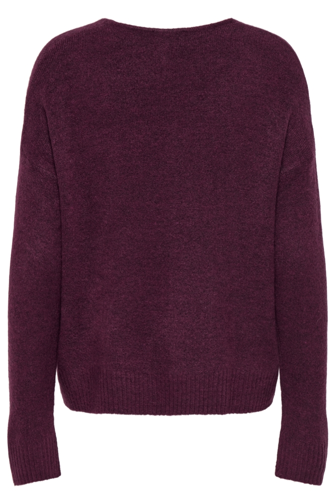 Jacqueline de Yong bordeaux dames trui | Achteraanzicht