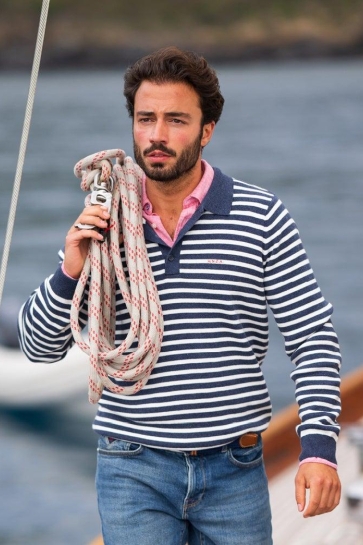 NZA Trui PULLOVER 26AN405 2655 Lake Navy Melange