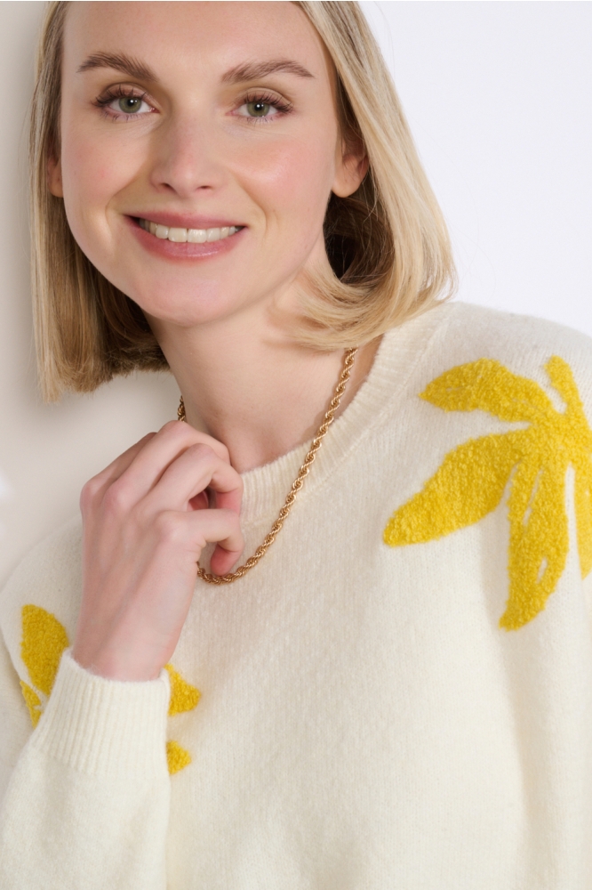 LolaLiza ecru dames trui | Close up