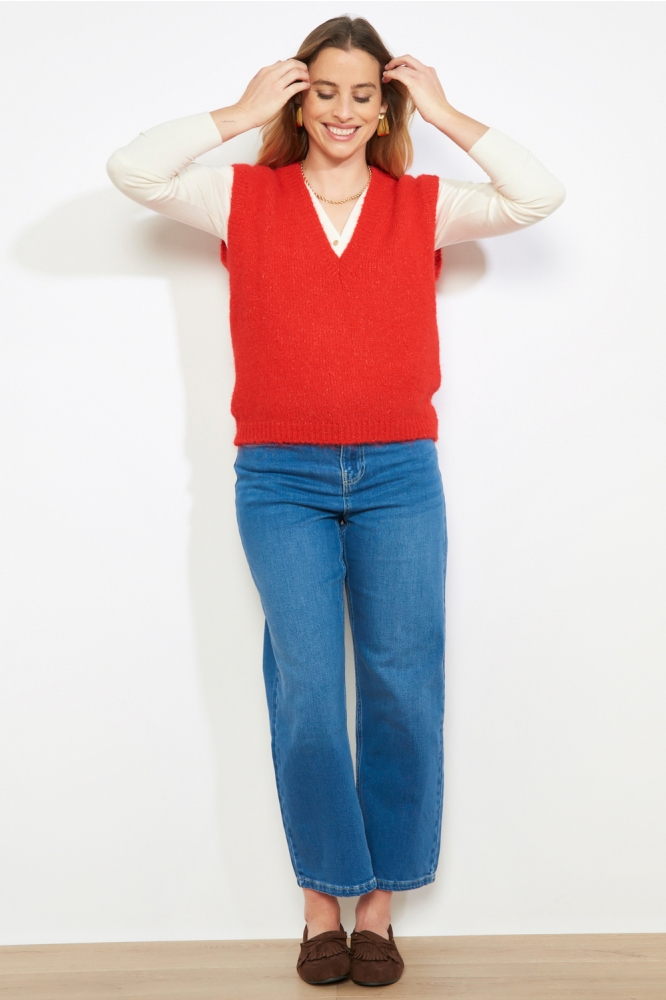 LolaLiza blauwe dames trui | Model