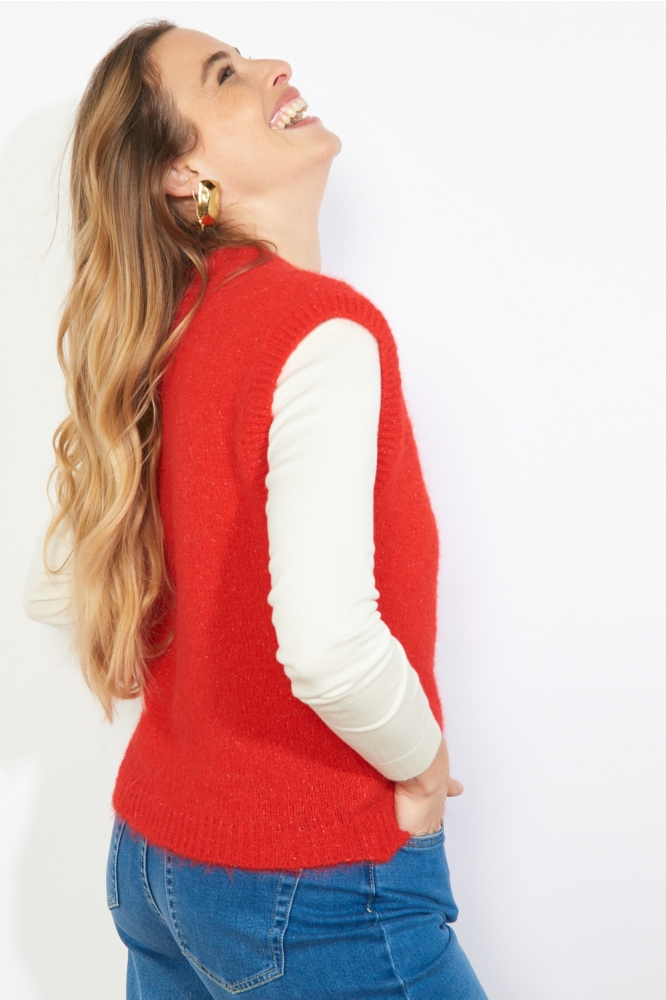 LolaLiza blauwe dames trui | Model zijaanzicht