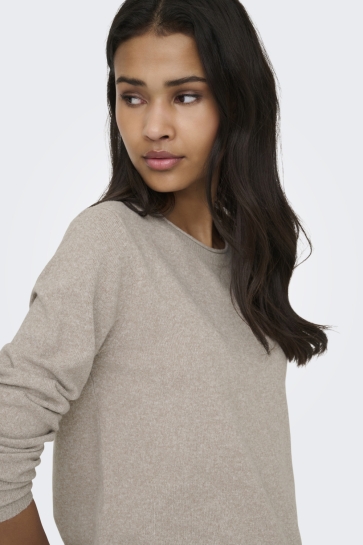 Only onlloyal ls oneck knt noos Beige