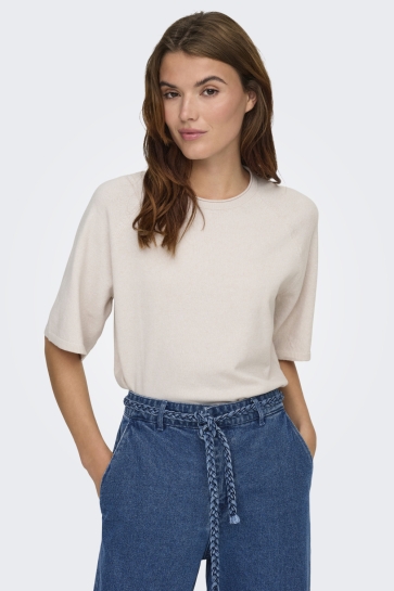 Only Trui ONLLOYAL 2/4 O-NECK KNT NOOS 15368960 Moonbeam Melange