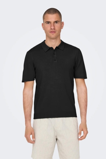 Only & Sons onswyler reg 14 ss polo knit noos Zwart