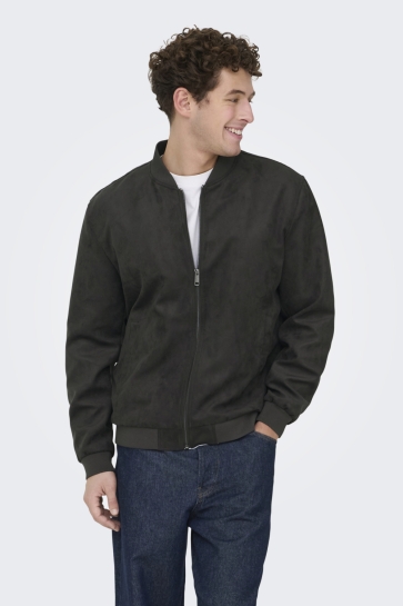 Only & Sons onslucas fake suede bomber otw noos Grijs