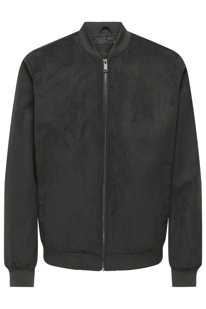 Only & Sons grijze heren jas | Vooraanzicht